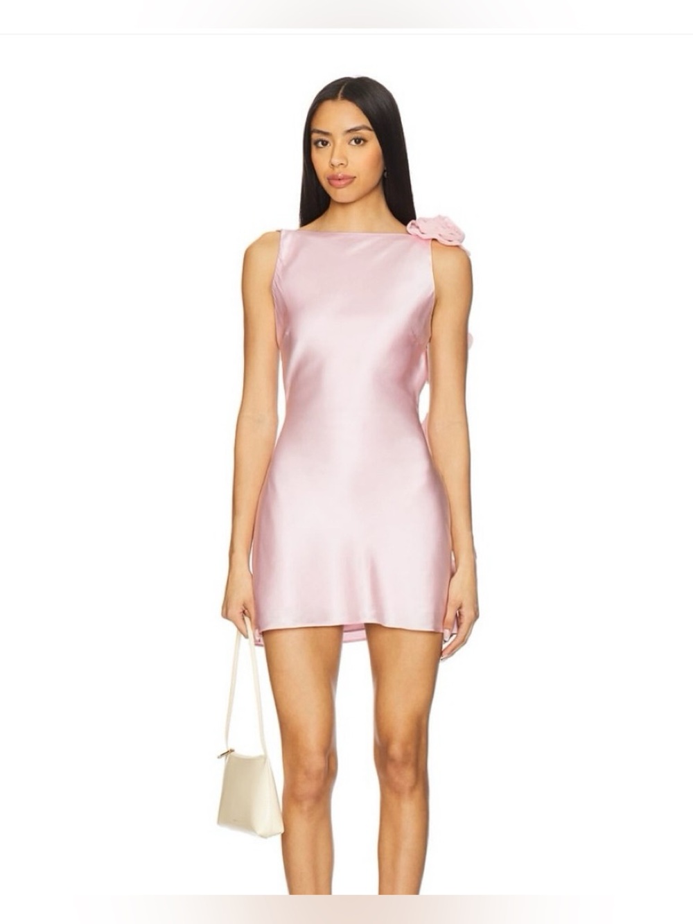 Lovers + Friends Mariam Light Pink Open Back Rosette Mini Dress NWT XS